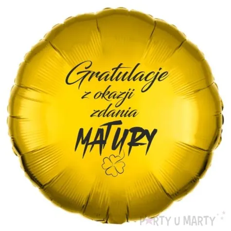 balon foliowy gratulacje z okazji zdania matury zloty 18 rnd