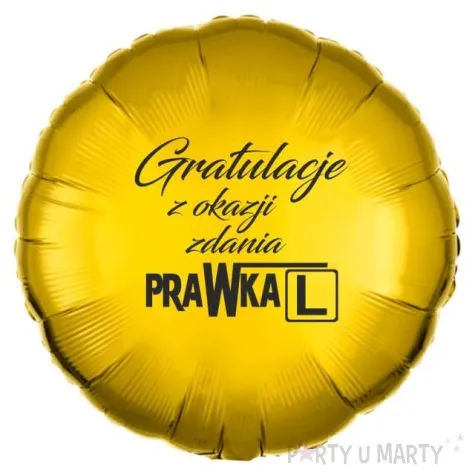 balon foliowy gratulacje z okazji zdania prawka zloty 18 rnd