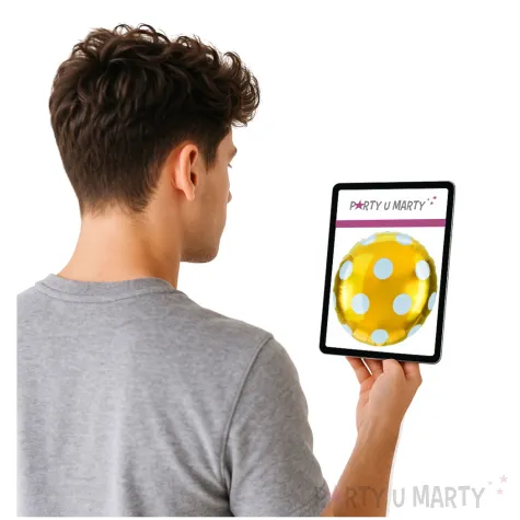 balon foliowy grochy zloty arpex 18 rnd