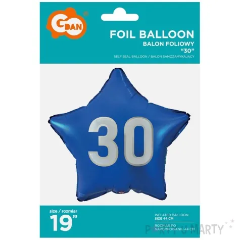 balon foliowy gwiazda 30 niebieski godan 19 str