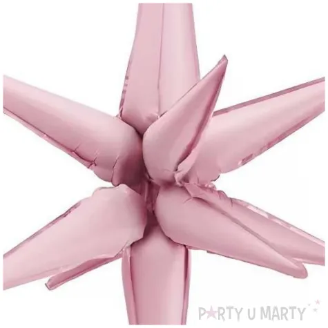 balon foliowy gwiazda 3d dekoracja na urodziny rozowy jasny matowy 28 str