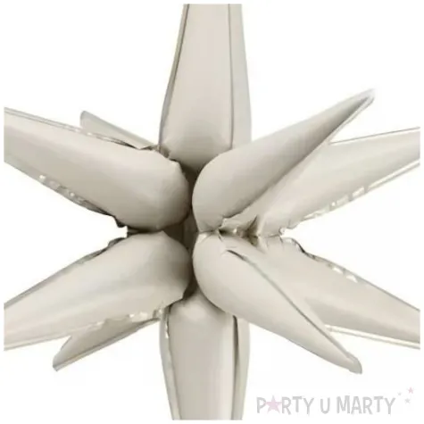 balon foliowy gwiazda 3d dekoracja na urodziny sylwestra bezowa matowa 28 str