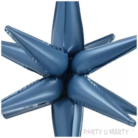 balon foliowy gwiazda 3d dekoracja na urodziny sylwestra granatowa matowa 20 str