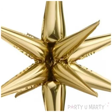 balon foliowy gwiazda 3d dekoracja na urodziny sylwestra zlota metaliczna 28 str