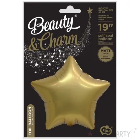 balon foliowy gwiazda beauty and charm zloty godan 19 str