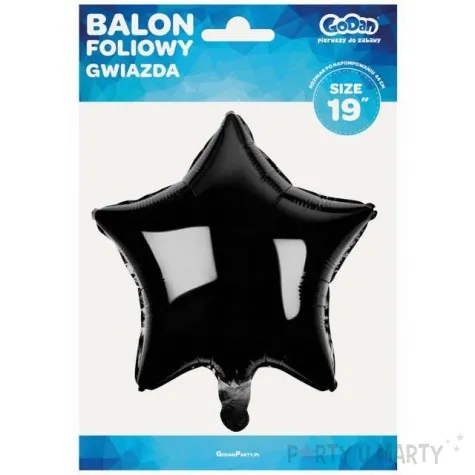 balon foliowy gwiazda czarny metalik godan 19 str