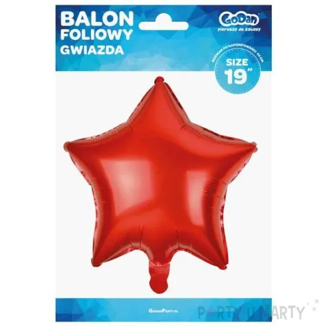 balon foliowy gwiazda czerwony metalik godan 19 str