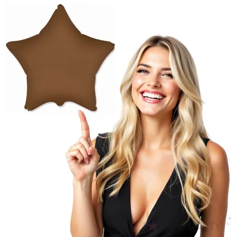 balon foliowy gwiazda dekoracja na urodziny brazowy matowy 18 str