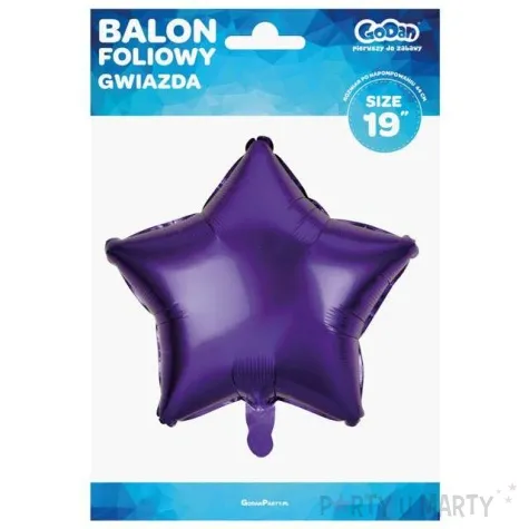 balon foliowy gwiazda fioletowy metalik godan 19 str