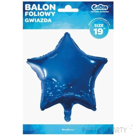 balon foliowy gwiazda granatowy metalik godan 19 str