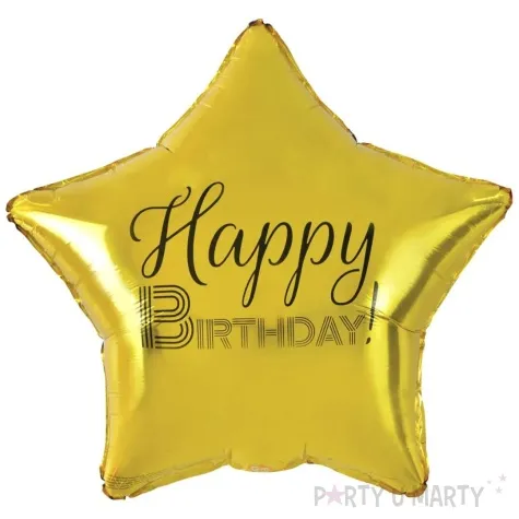 balon foliowy gwiazda happy birthday zloty godan 19 str