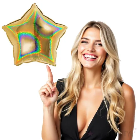 balon foliowy gwiazda holo zloty grabo 18 str