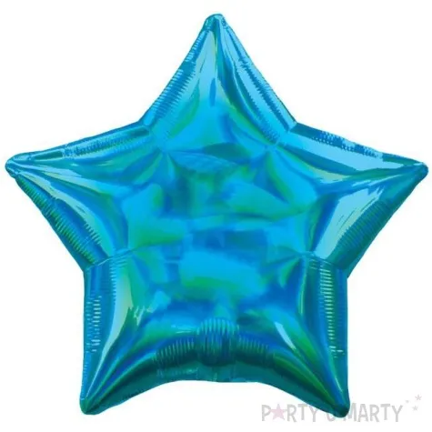 balon foliowy gwiazda holograficzna niebieski amscan 17 str