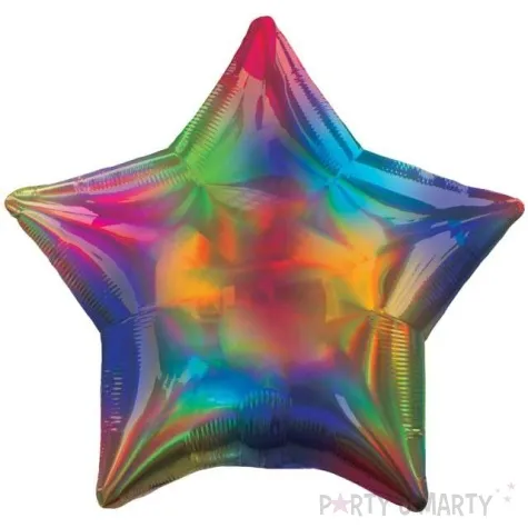 balon foliowy gwiazda holograficzna teczowy amscan 17 str