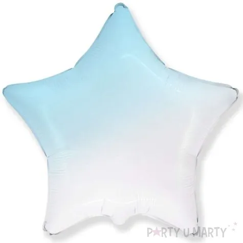 balon foliowy gwiazda jumbo gradient bialo blekitny flexmetal 32 str