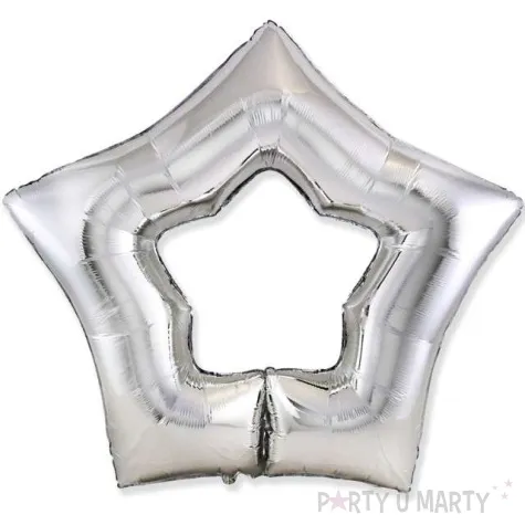 balon foliowy gwiazda jumbo srebrny flexmetal 37 str