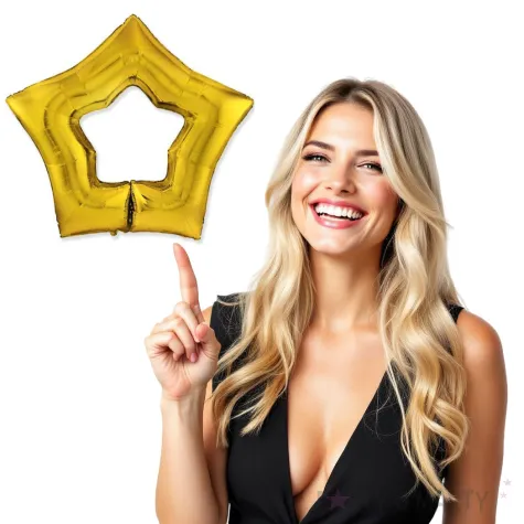 balon foliowy gwiazda jumbo zloty flexmetal 37 str