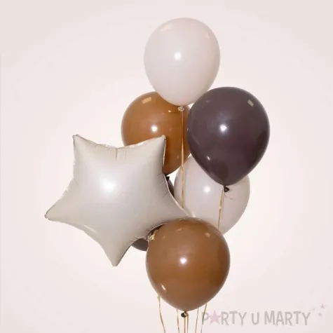 balon foliowy gwiazda kremowy partypal 18 str