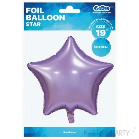 balon foliowy gwiazda matowa liliowy godan 19 str