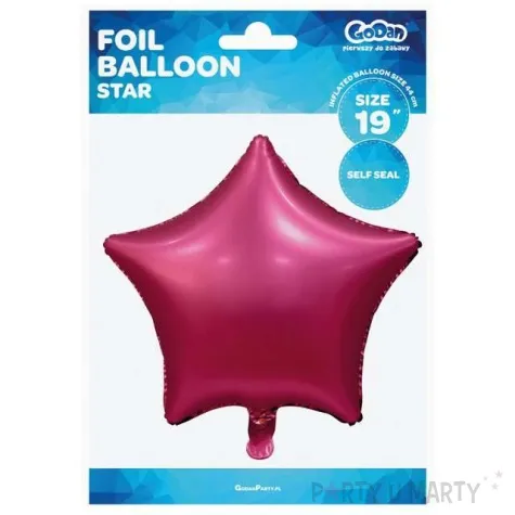 balon foliowy gwiazda matowa rozowy ciemny godan 19 str
