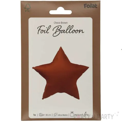 balon foliowy gwiazda matowy braz czekoladowy folat 18 hrt