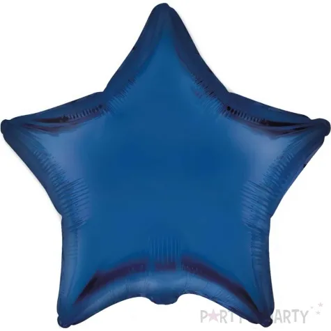 balon foliowy gwiazda niebieski ciemny satynowy flexmetal 18 str