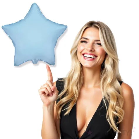balon foliowy gwiazda niebieski jasny flexmetal 18 str