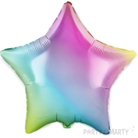 balon foliowy gwiazda ombre teczowy flexmetal 18 str