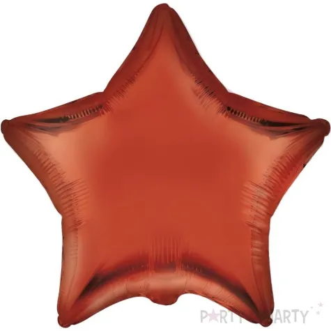 balon foliowy gwiazda pomaranczowy satynowy flexmetal 18 str