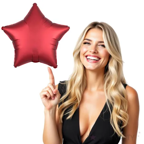 balon foliowy gwiazda satynowa czerwony amscan 17 str