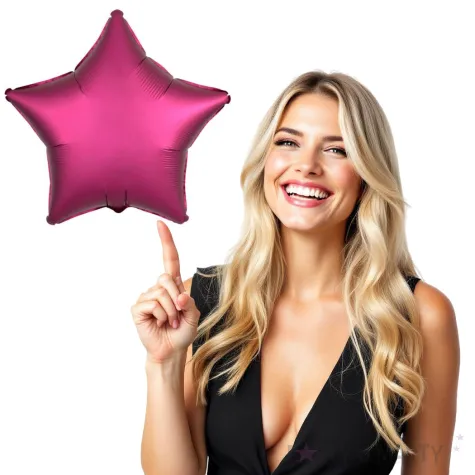 balon foliowy gwiazda satynowa fuksja amscan 17 str