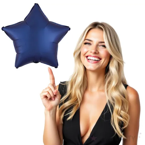 balon foliowy gwiazda satynowa granatowy amscan 17 str