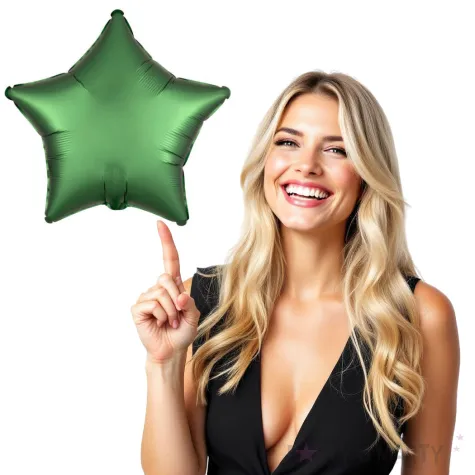 balon foliowy gwiazda satynowa zielony amscan 17 str