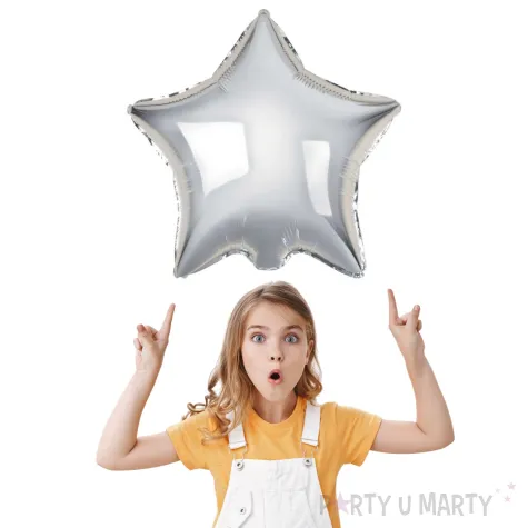 balon foliowy gwiazda srebrny godan 18 str