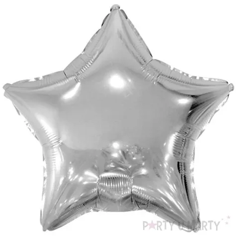 balon foliowy gwiazda srebrny partydeco 19 str