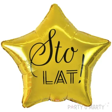 balon foliowy gwiazda sto lat zloto czarny godan 19 str