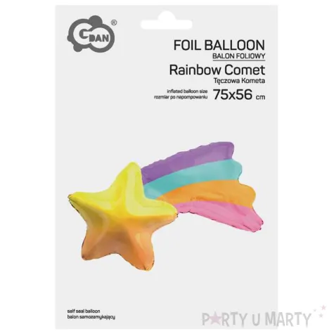 balon foliowy gwiazda z teczowym ogonem godan 30 shp