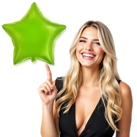 balon foliowy gwiazda zielony jasny flexmetal 18 str