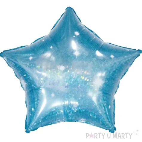 balon foliowy gwiazdka galaxy holograficzny blekitny folat 24 str