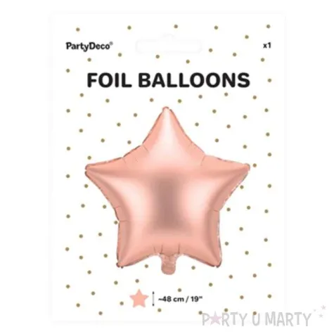 balon foliowy gwiazdka rozowe zloto partydeco 19 str