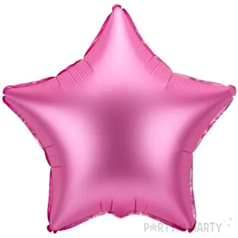 balon foliowy gwiazdka rozowy satynowy partydeco 19 str