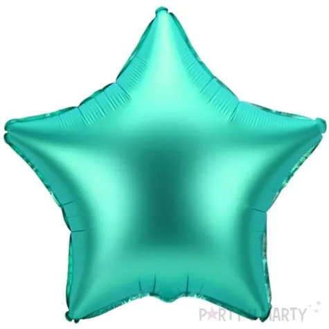 balon foliowy gwiazdka zielony satynowy partydeco 19 str