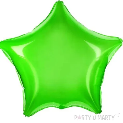 balon foliowy gwiazdka zielony transparentny partydeco 19 str