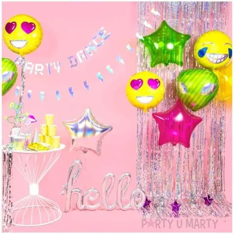 balon foliowy gwiazdka zielony transparentny partydeco 19 str