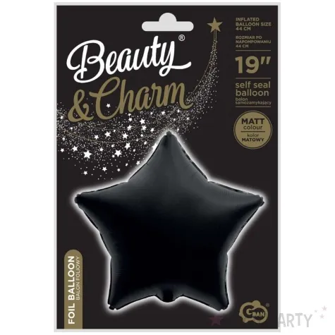 balon foliowy gwiazdy beauty and charm czarny godan 19 str