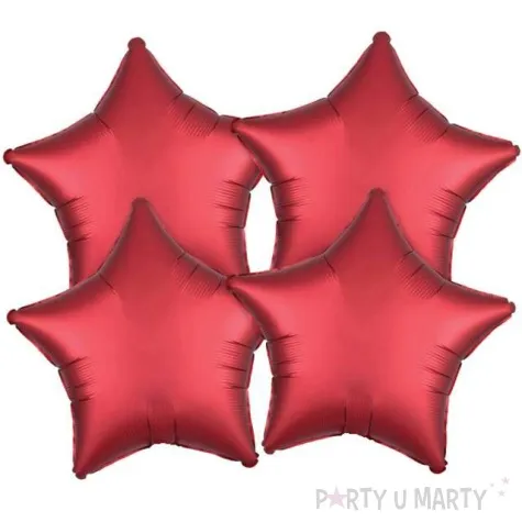 balon foliowy gwiazdy satynowe czerwony godan 19 4 szt