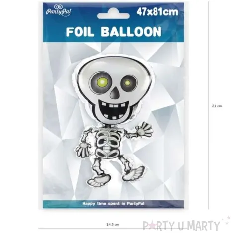 balon foliowy halloween kosciotrup czarno bialy patypal 32 shp