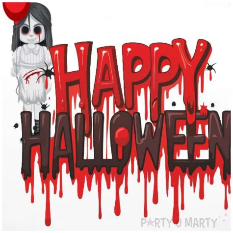 balon foliowy halloween krwawe mary bialy 18 rnd