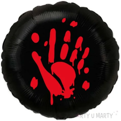 balon foliowy halloween reka we krwi czarny 18 rnd