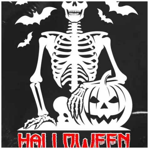 balon foliowy halloween szkielet z dynia czarny 18 rnd